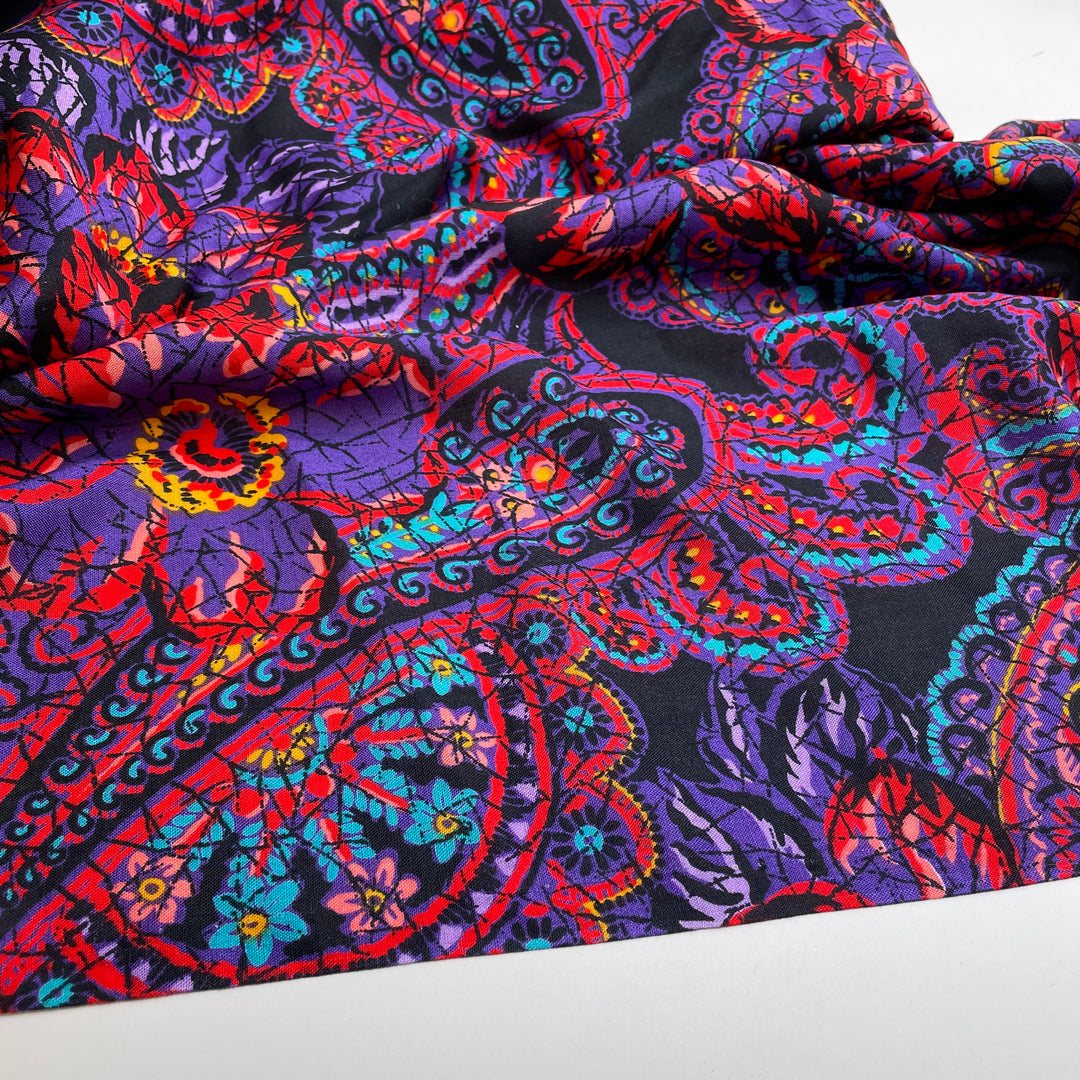 UB - Bath Crystals - Cotton Woven - Black Multi Geometric - 2.5M Bundle
