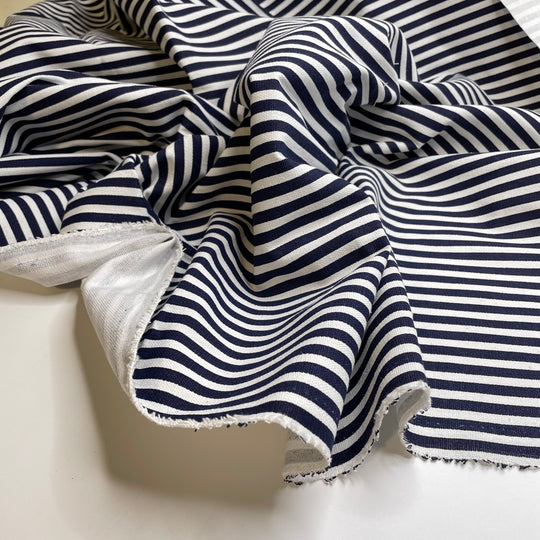 UB - Tried And True - Cotton/Poly Woven - White/Navy Stripes - 1M Bundle