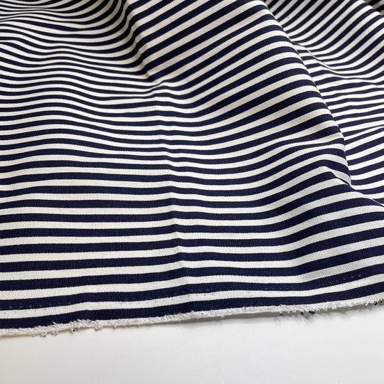 UB - Tried And True - Cotton/Poly Woven - White/Navy Stripes - 1M Bundle