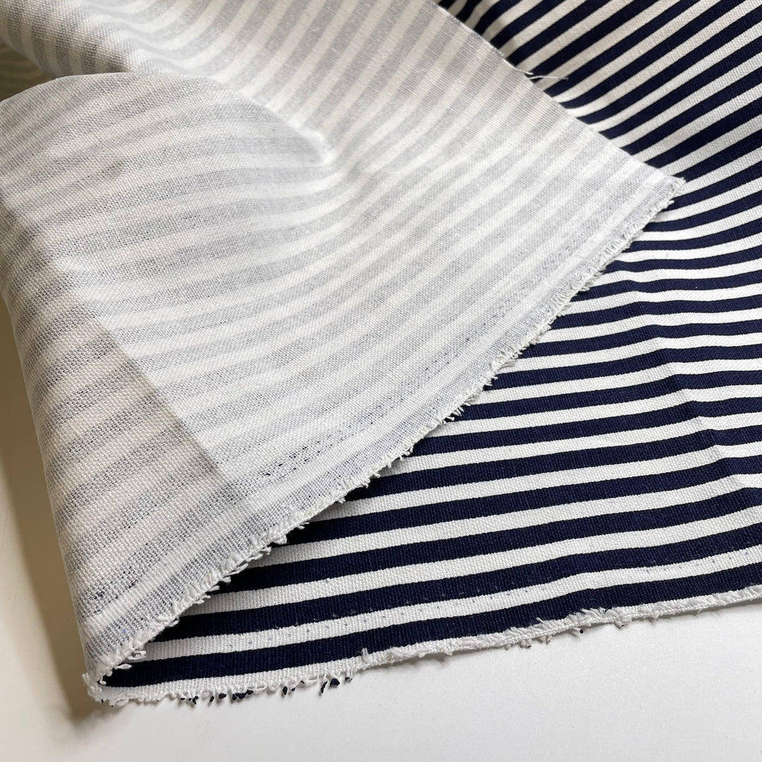 UB - Tried And True - Cotton/Poly Woven - White/Navy Stripes - 1M Bundle