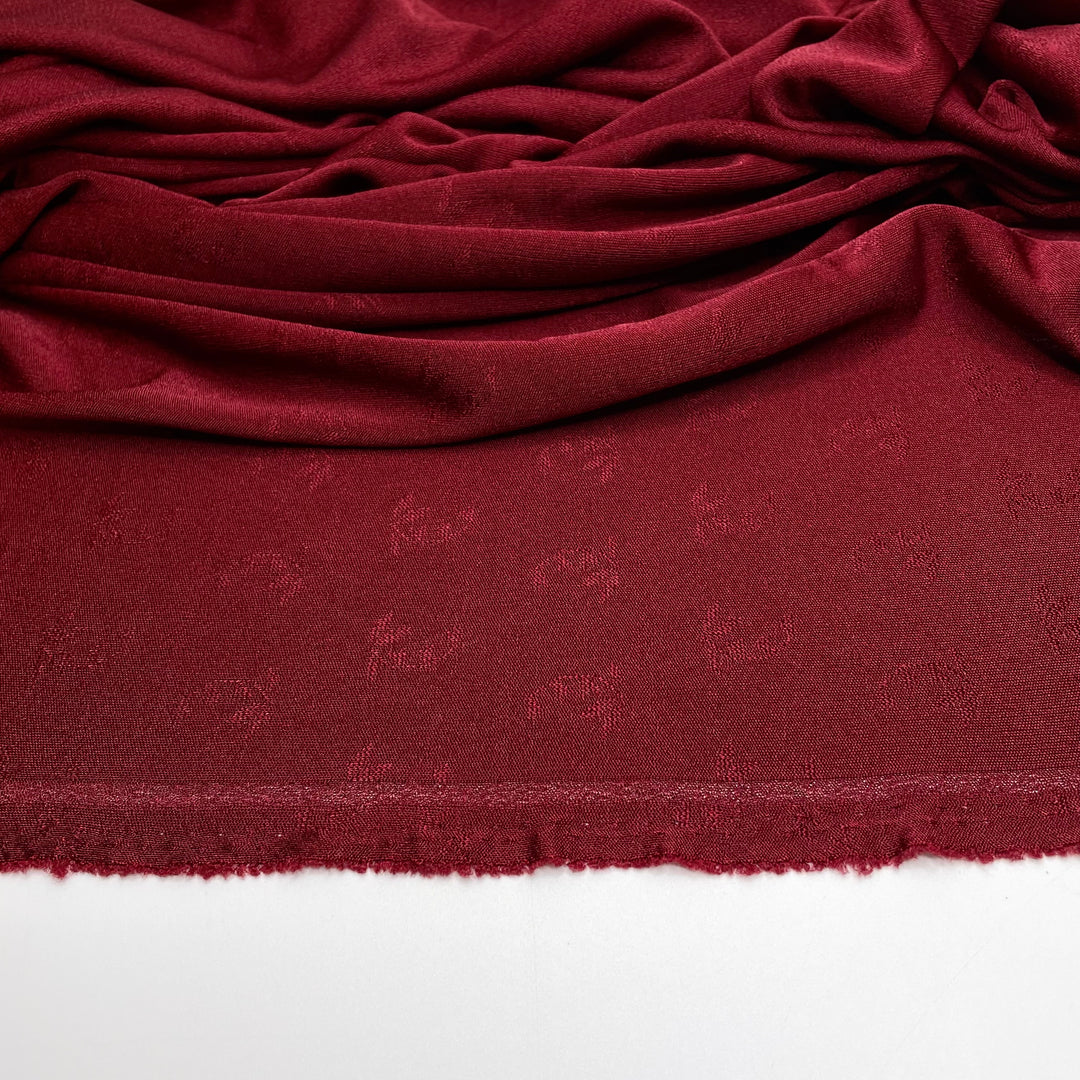 Into It - Poly Knit - Burgundy Subtle Geometric - 0.85M Bundle