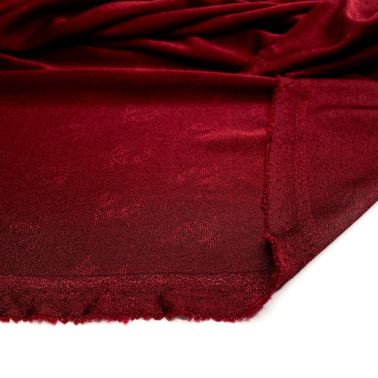 Into It - Poly Knit - Burgundy Subtle Geometric - 0.85M Bundle