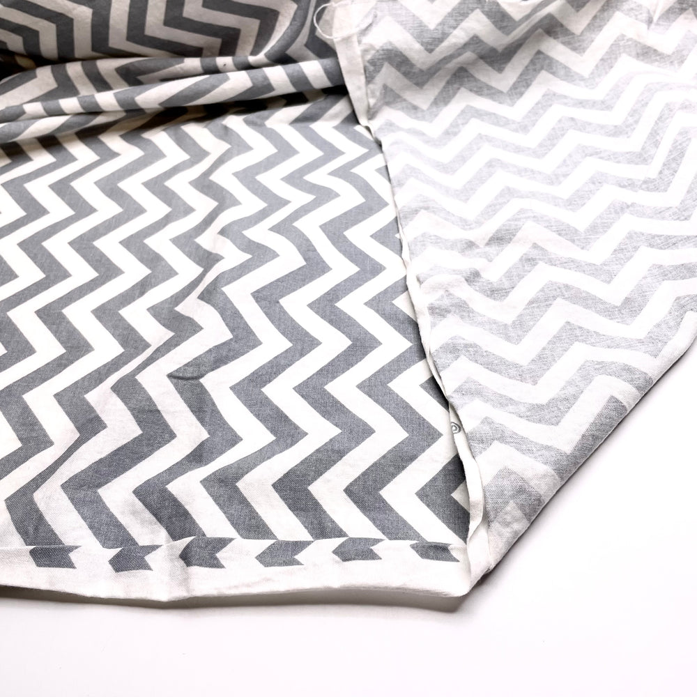 Bobbin' Along - Cotton Knit - White/Grey Chevron - 3.3M Bundle