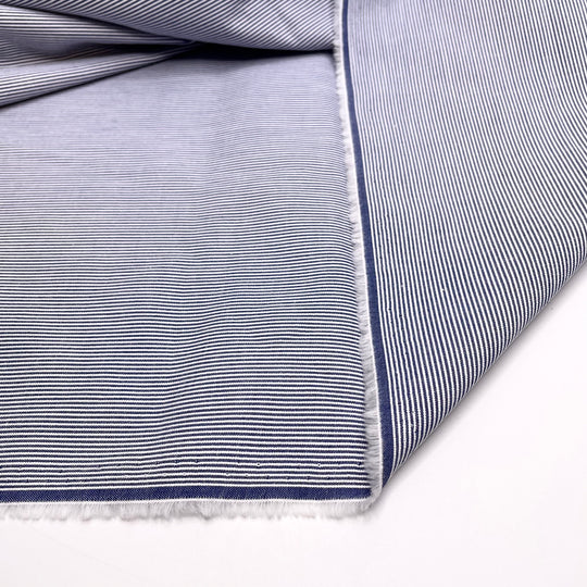 Quilty Pleasures - Cotton Woven - White/Blue Stripes - 1M Bundle