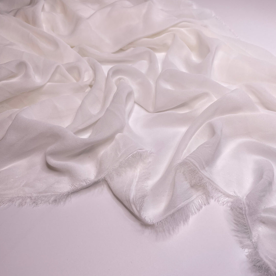 Lesson Learned - Chiffon Poly Woven - White - 0.8M Bundle