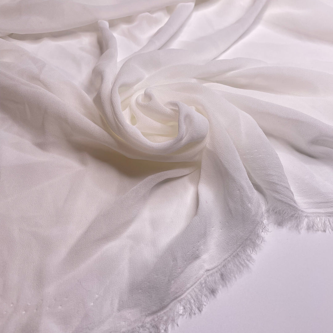Lesson Learned - Chiffon Poly Woven - White - 0.8M Bundle