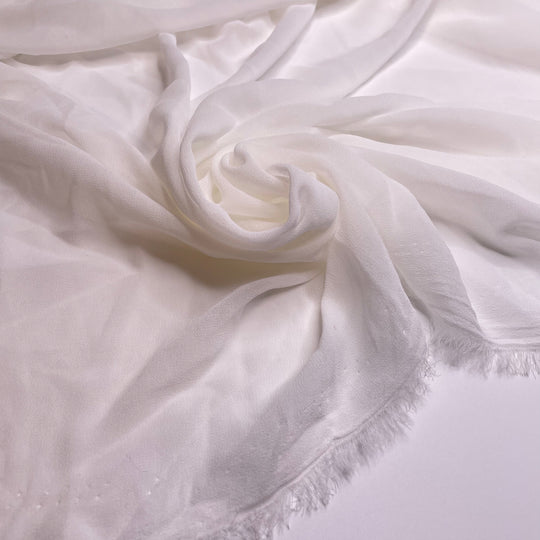 Lesson Learned - Chiffon Poly Woven - White - 0.8M Bundle