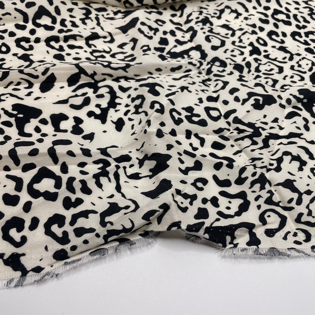 Incomplete Paint By Numbers - Tencel Woven - White/Black Animal Print - 1M Bundle