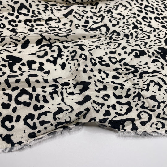 Incomplete Paint By Numbers - Tencel Woven - White/Black Animal Print - 1M Bundle