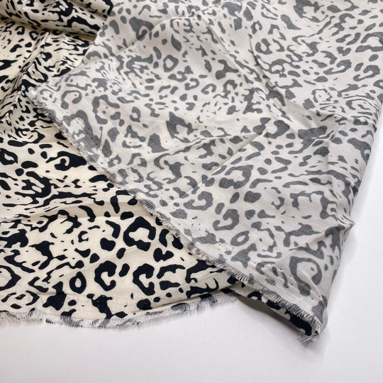 Incomplete Paint By Numbers - Tencel Woven - White/Black Animal Print - 1M Bundle