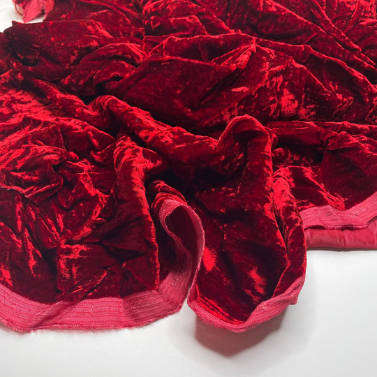 More Bounce To The Ounce - Crinkle Velveteen Cotton Blend Woven - Red - 2.3M Bundle
