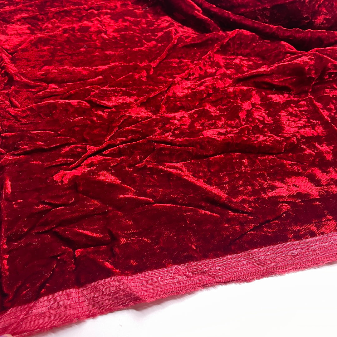 More Bounce To The Ounce - Crinkle Velveteen Cotton Blend Woven - Red - 2.3M Bundle