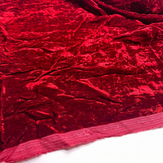 More Bounce To The Ounce - Crinkle Velveteen Cotton Blend Woven - Red - 2.3M Bundle
