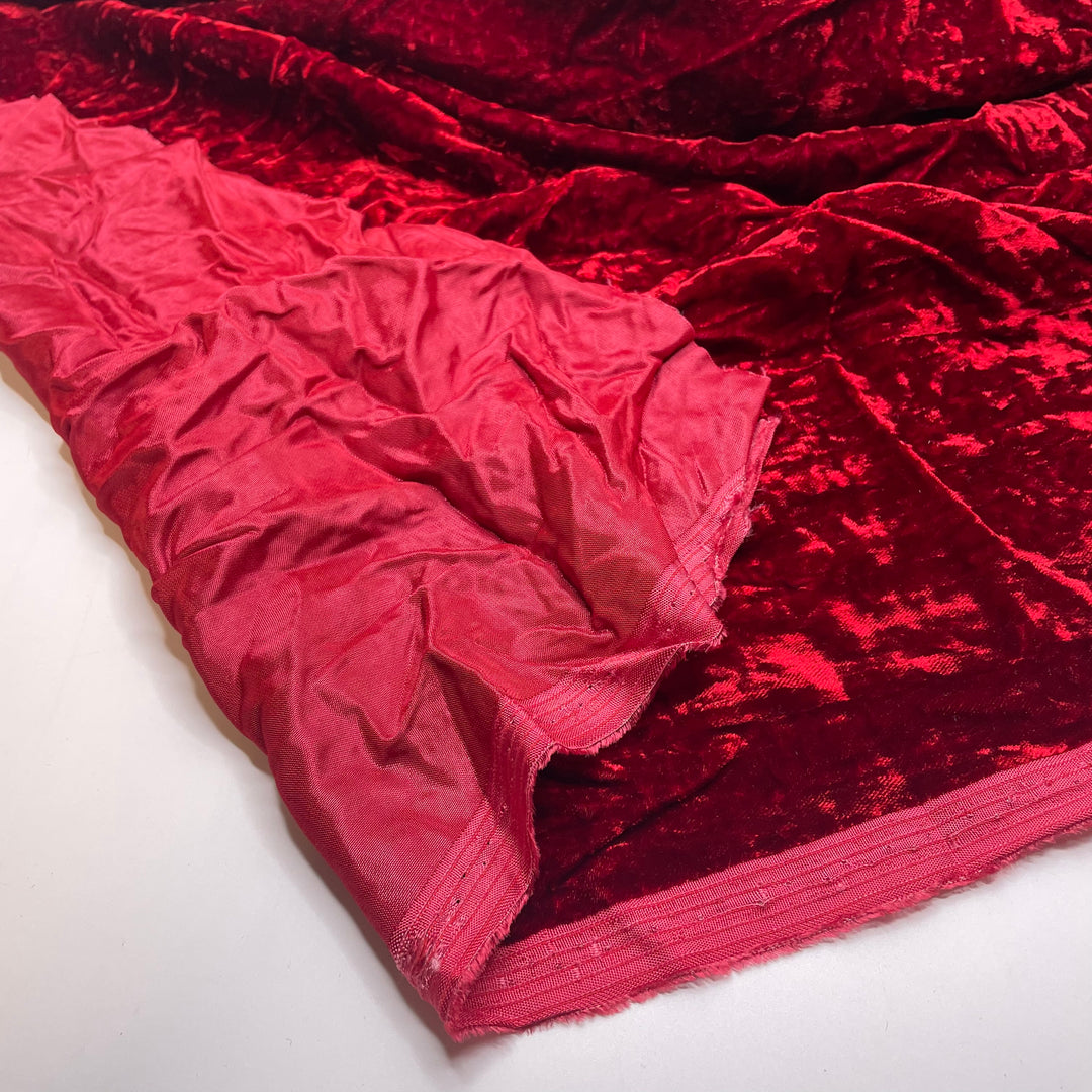 More Bounce To The Ounce - Crinkle Velveteen Cotton Blend Woven - Red - 2.3M Bundle