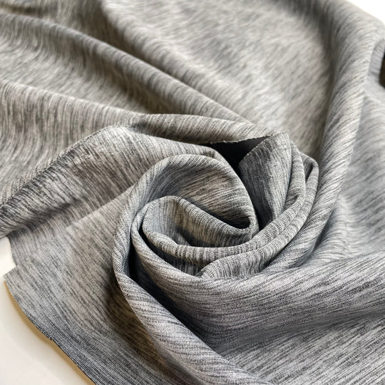 Clara Hughes - Double Cloth Knit Poly  - Grey/Black - Bundles