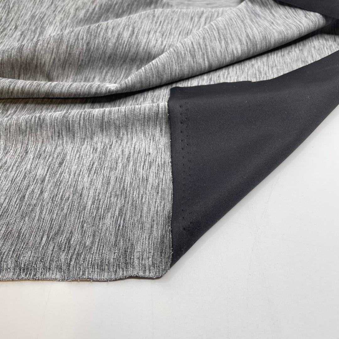 Clara Hughes - Double Cloth Knit Poly  - Grey/Black - Bundles