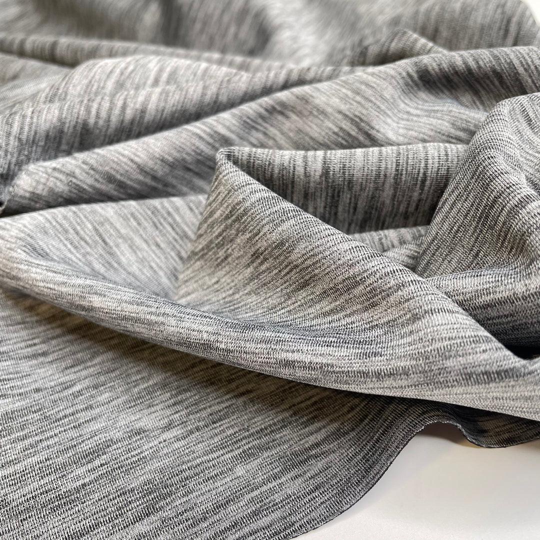 Clara Hughes - Double Cloth Knit Poly  - Grey/Black - Bundles