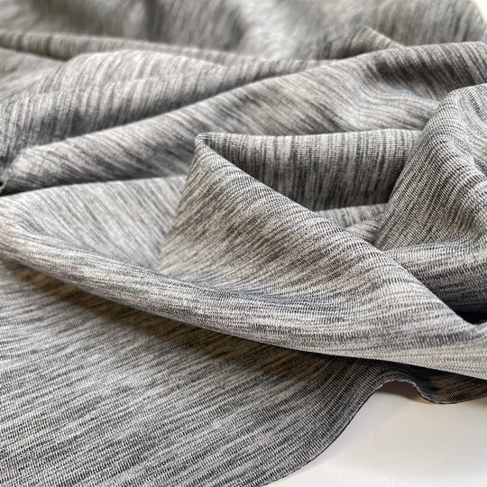 Clara Hughes - Double Cloth Knit Poly  - Grey/Black - Bundles