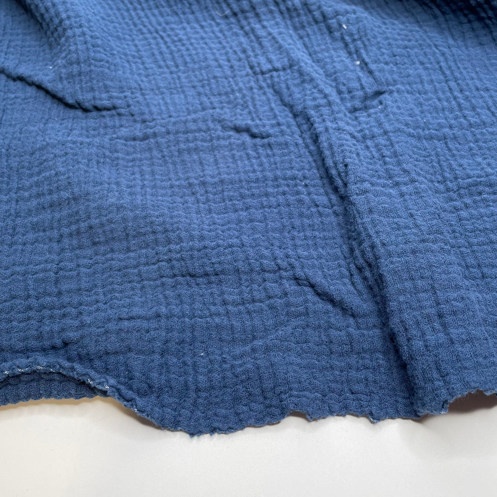 On My Way To A Vacay - Waffle Weave Cotton Woven - Navy - 2.65M Bundle