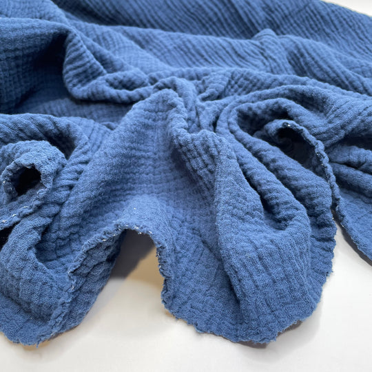 On My Way To A Vacay - Waffle Weave Cotton Woven - Navy - 2.65M Bundle