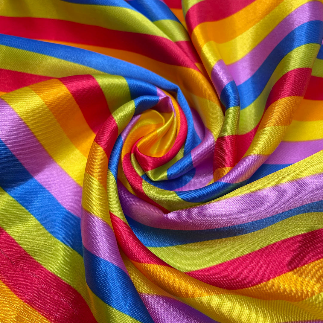Joining The Parade - Satin Poly Woven - Multi Stripes - 2.6M Bundle