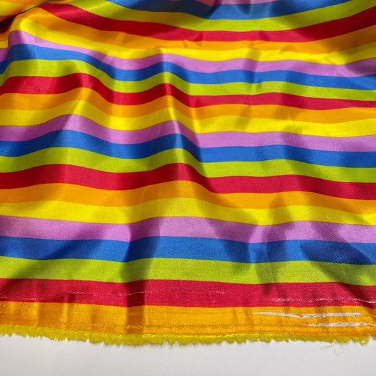 Joining The Parade - Satin Poly Woven - Multi Stripes - 2.6M Bundle