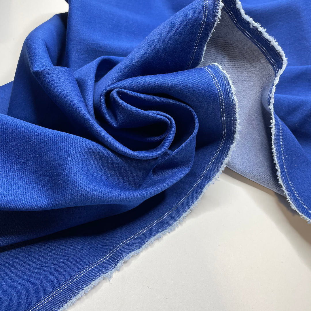 Where The Sky Meets The Sea - Denim Cotton/Spandex Woven - Blue - 1M Bundle