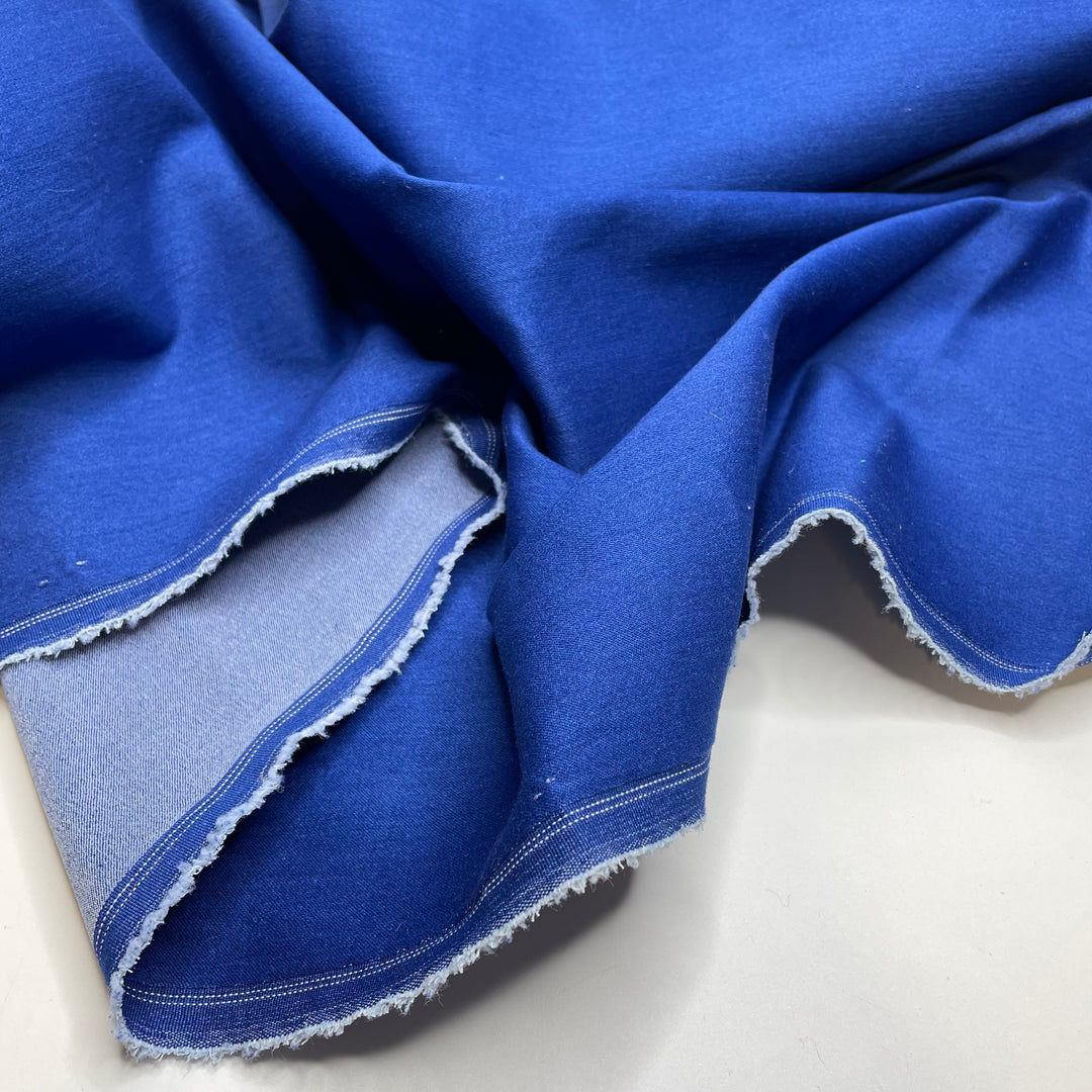 Where The Sky Meets The Sea - Denim Cotton/Spandex Woven - Blue - 1M Bundle
