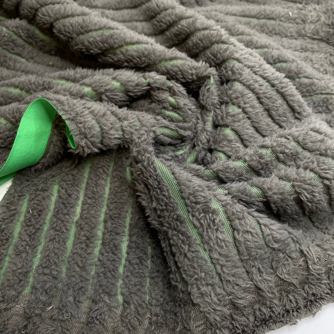 What Is A Jellicle Cat - Poly/Rib Cord Fleece Woven - Green/Brown - 0.7M Bundle