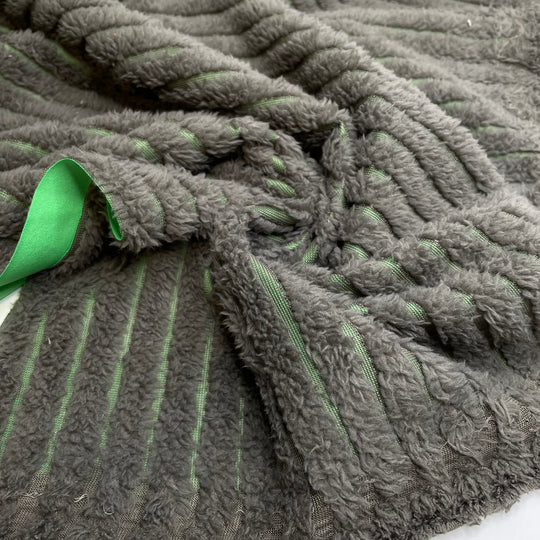 What Is A Jellicle Cat - Poly/Rib Cord Fleece Woven - Green/Brown - 0.7M Bundle