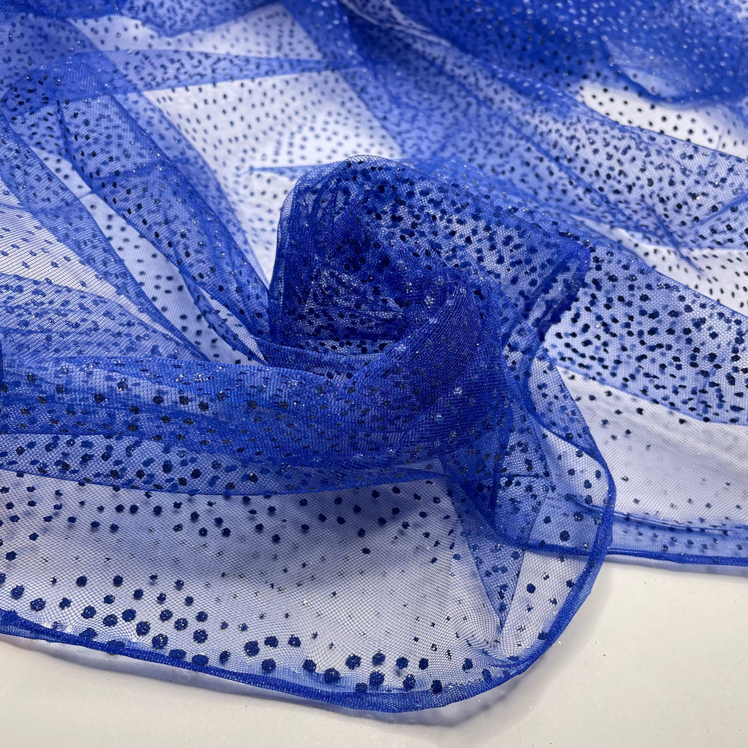 UB - Galactic Blueberries - Glitter Tulle Poly Woven - Blue - 1.5M Bundle