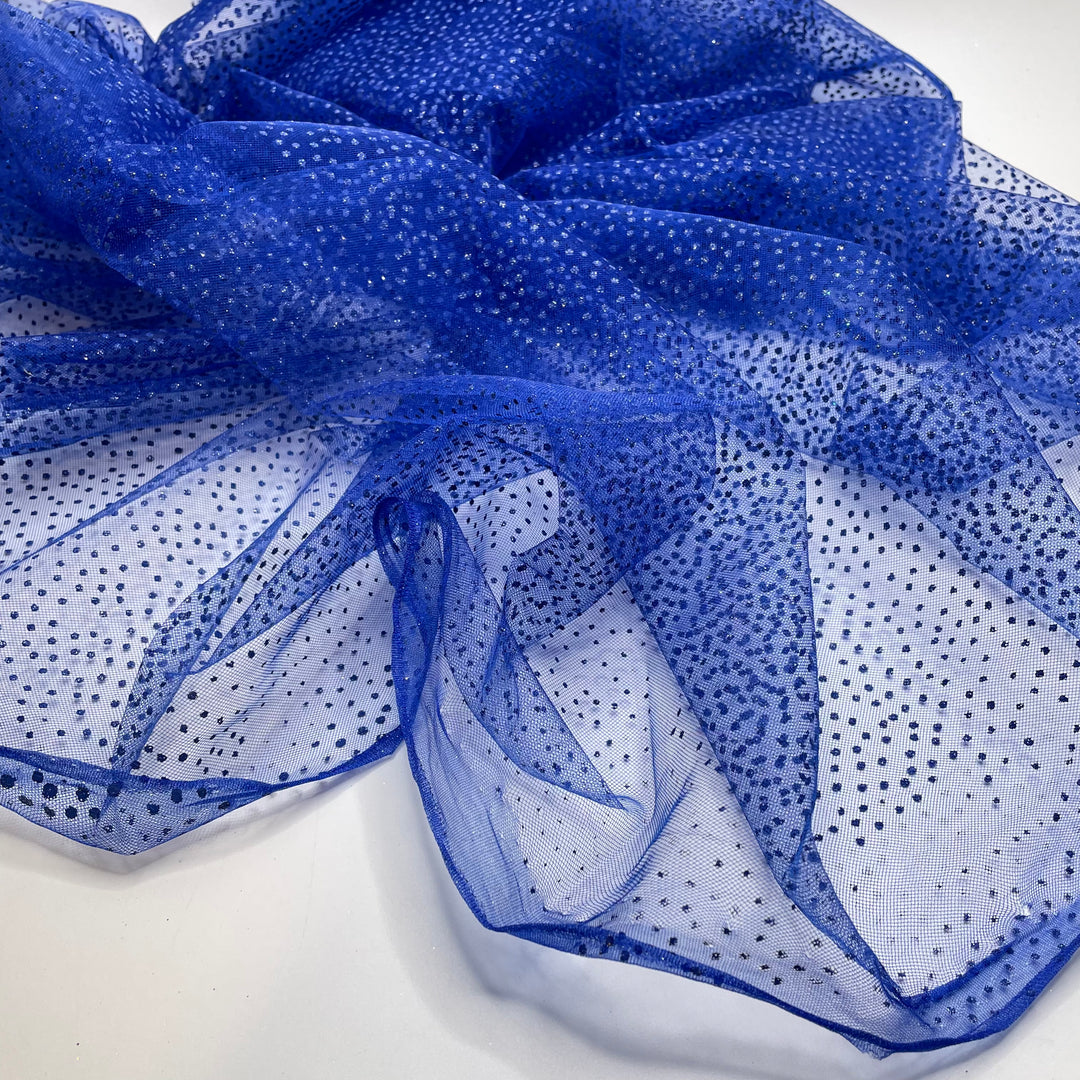 UB - Galactic Blueberries - Glitter Tulle Poly Woven - Blue - 1.5M Bundle