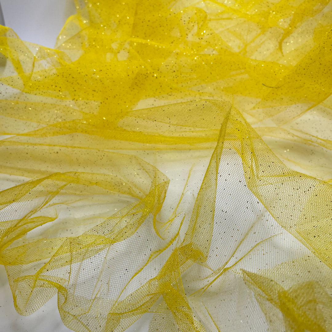 UB - Starshine - Glitter Tulle Poly Woven - Yellow/Gold - 2M Bundle
