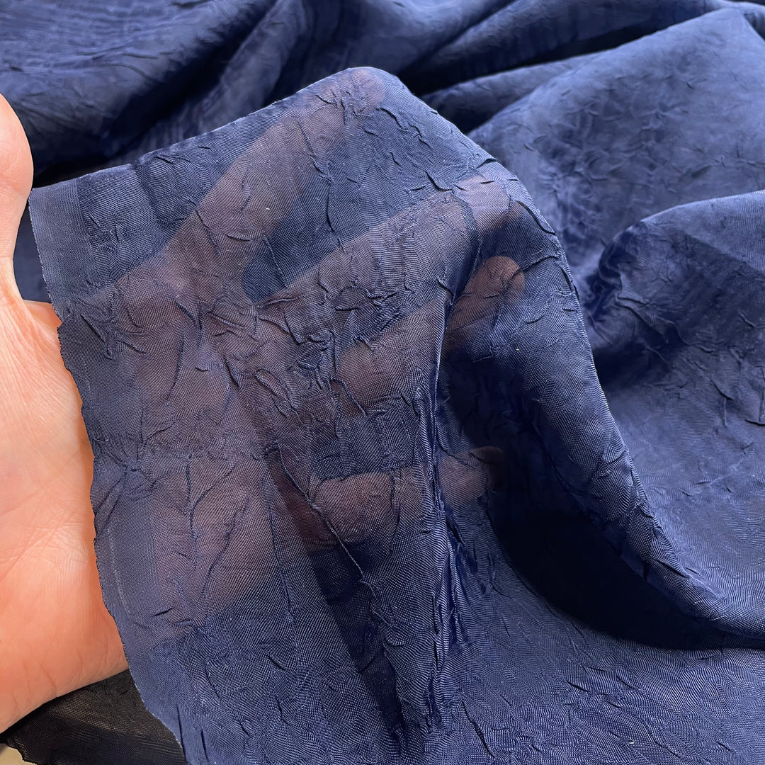 Call Me Daddy - Crinkle Chiffon Poly Woven - Navy - 3.8M Bundle