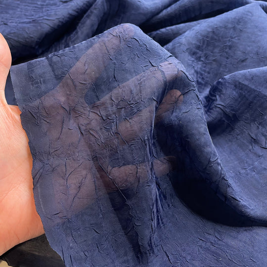 Call Me Daddy - Crinkle Chiffon Poly Woven - Navy - 3.8M Bundle