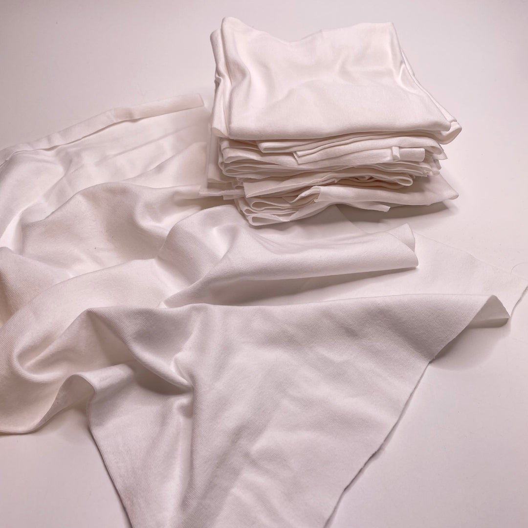 Pre Cut Pack - Jersey Cotton Knit - White/Sage - 0.5M Bundle