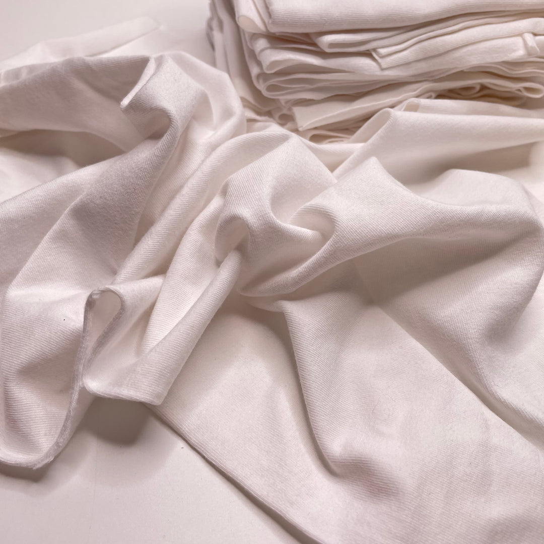 Pre Cut Pack - Jersey Cotton Knit - White/Sage - 0.5M Bundle