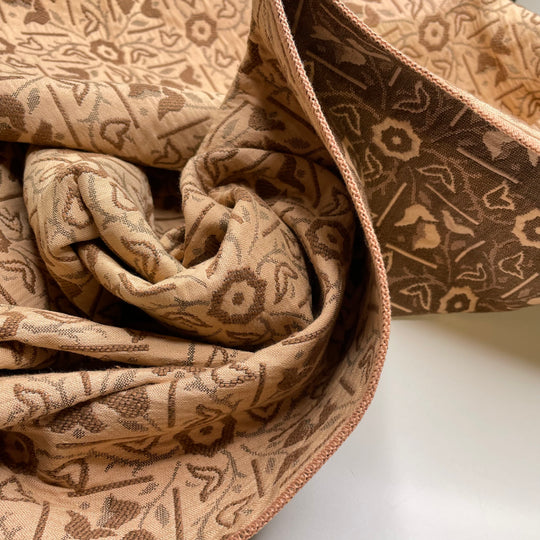 UB - Family Run - Jacquard Poly Woven - Beige/Brown Floral - 1.3M Bundle
