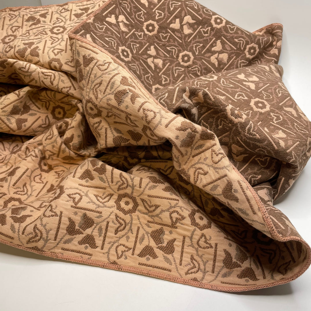 UB - Family Run - Jacquard Poly Woven - Beige/Brown Floral - 1.3M Bundle