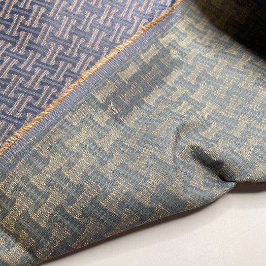 Changing Sunsets - Polyester Blend Woven - Blue/Orange Geometric - 1.3M Bundle