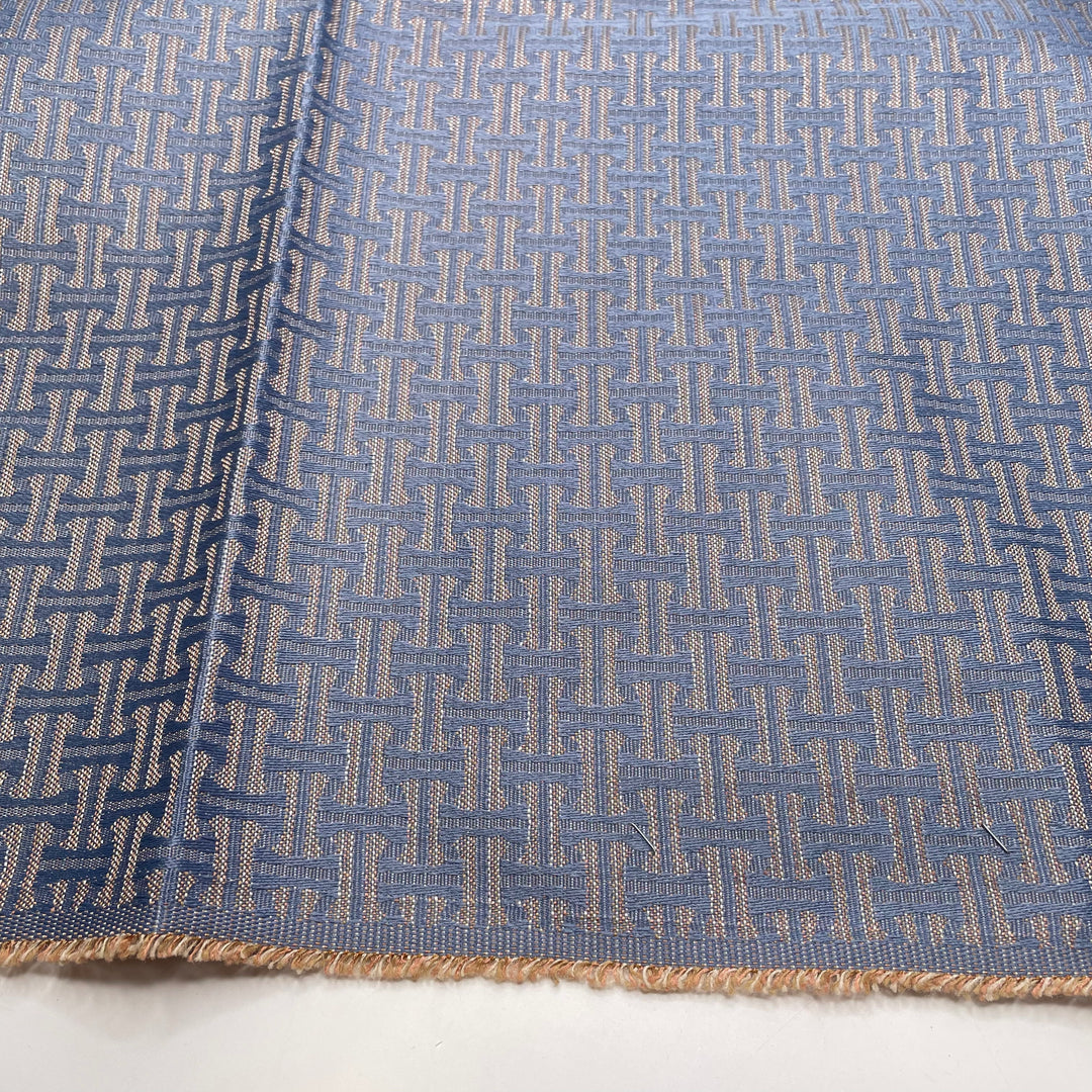 Changing Sunsets - Polyester Blend Woven - Blue/Orange Geometric - 1.3M Bundle