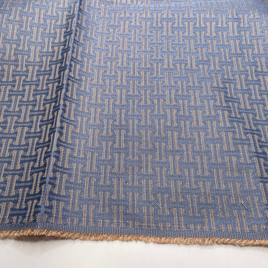 Changing Sunsets - Polyester Blend Woven - Blue/Orange Geometric - 1.3M Bundle