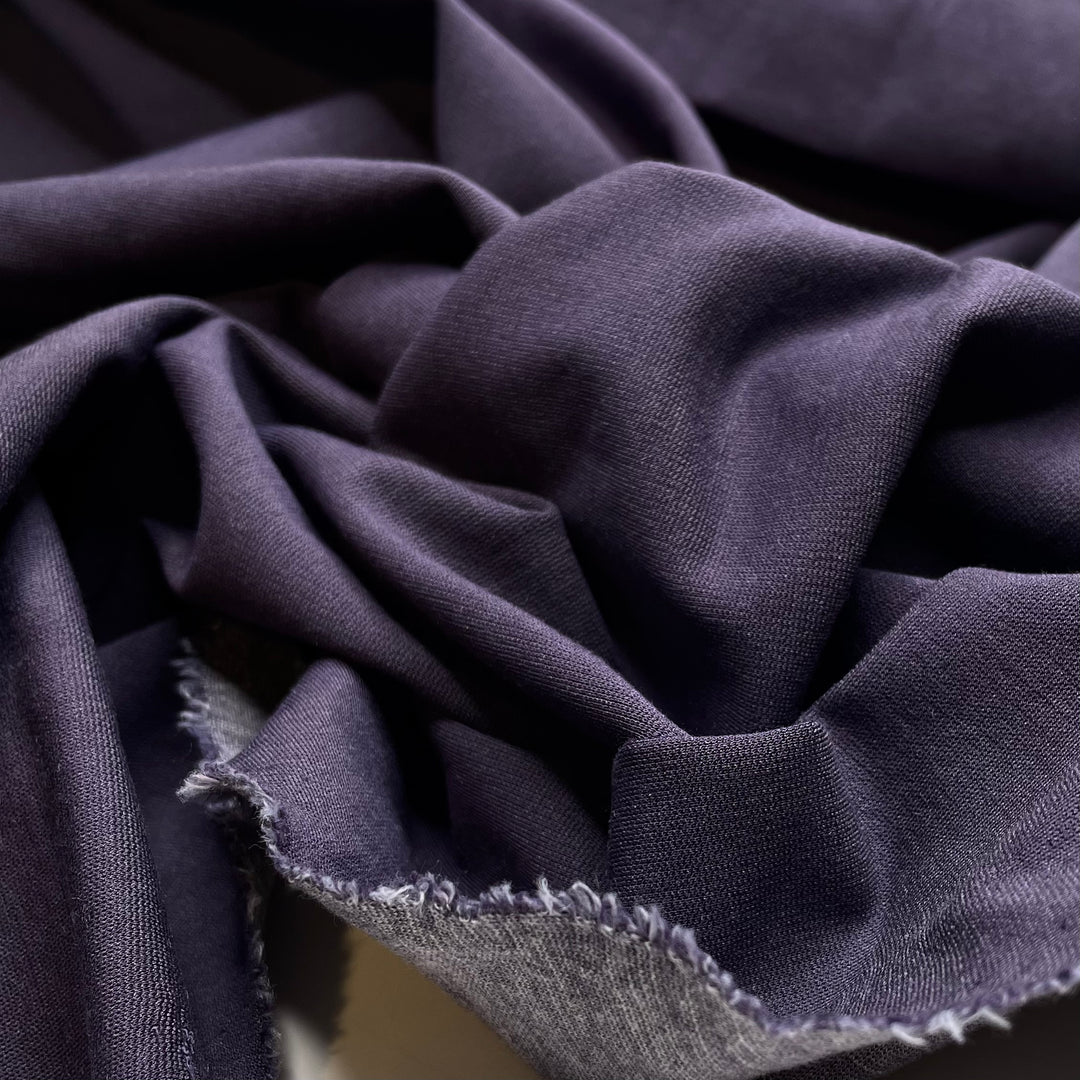 Goodbye Cold, Hello Sun - Double Cloth Knit Synthetic Blend  - Grey/Purple - 0.7M Bundle