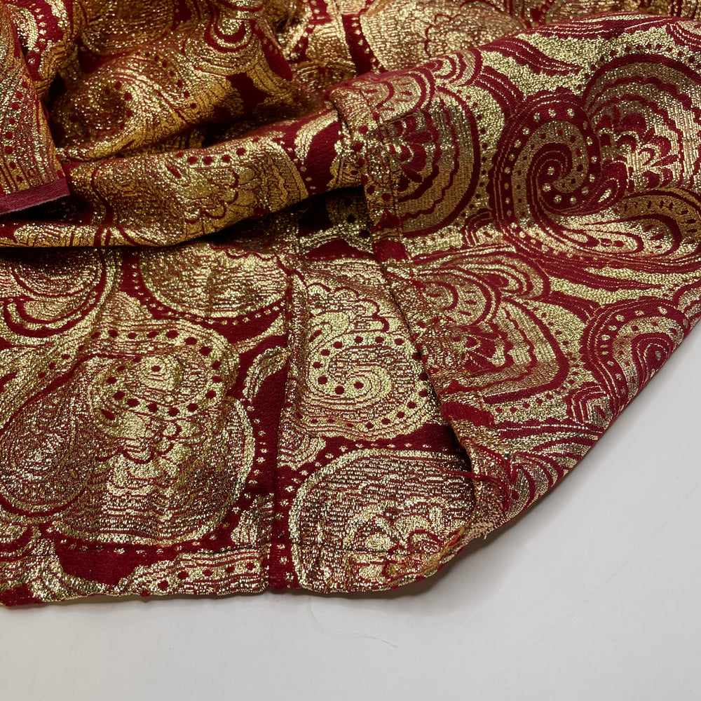 Golden New Era - Metallic Polyester Blend Woven - Red/Gold Geometric - 1.8M Bundle