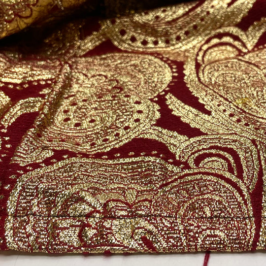 Golden New Era - Metallic Polyester Blend Woven - Red/Gold Geometric - 1.8M Bundle