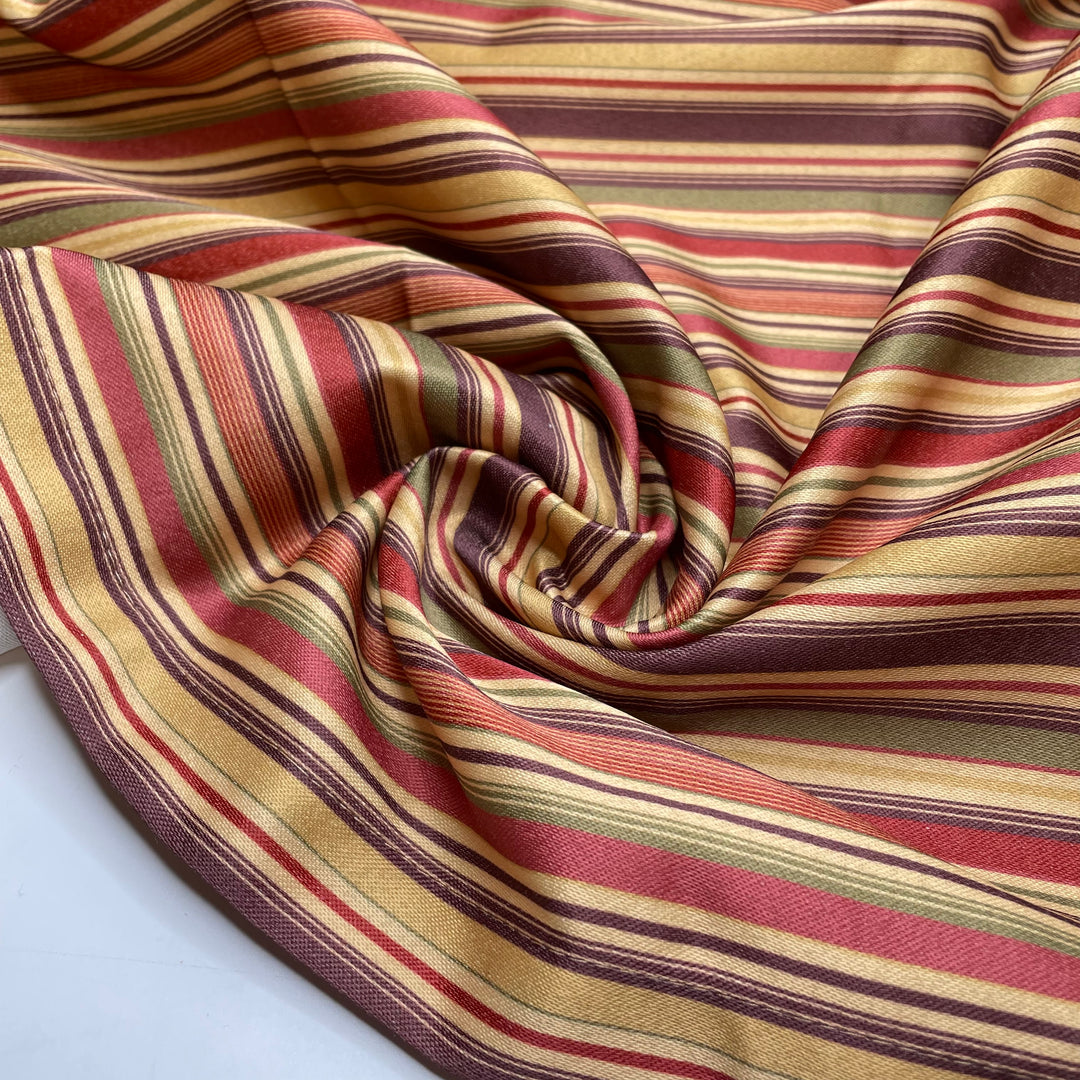 Ice Cream Date - Curtain Synthetic Blend Woven - Yellow Multi Stripes - 1.75M Bundle