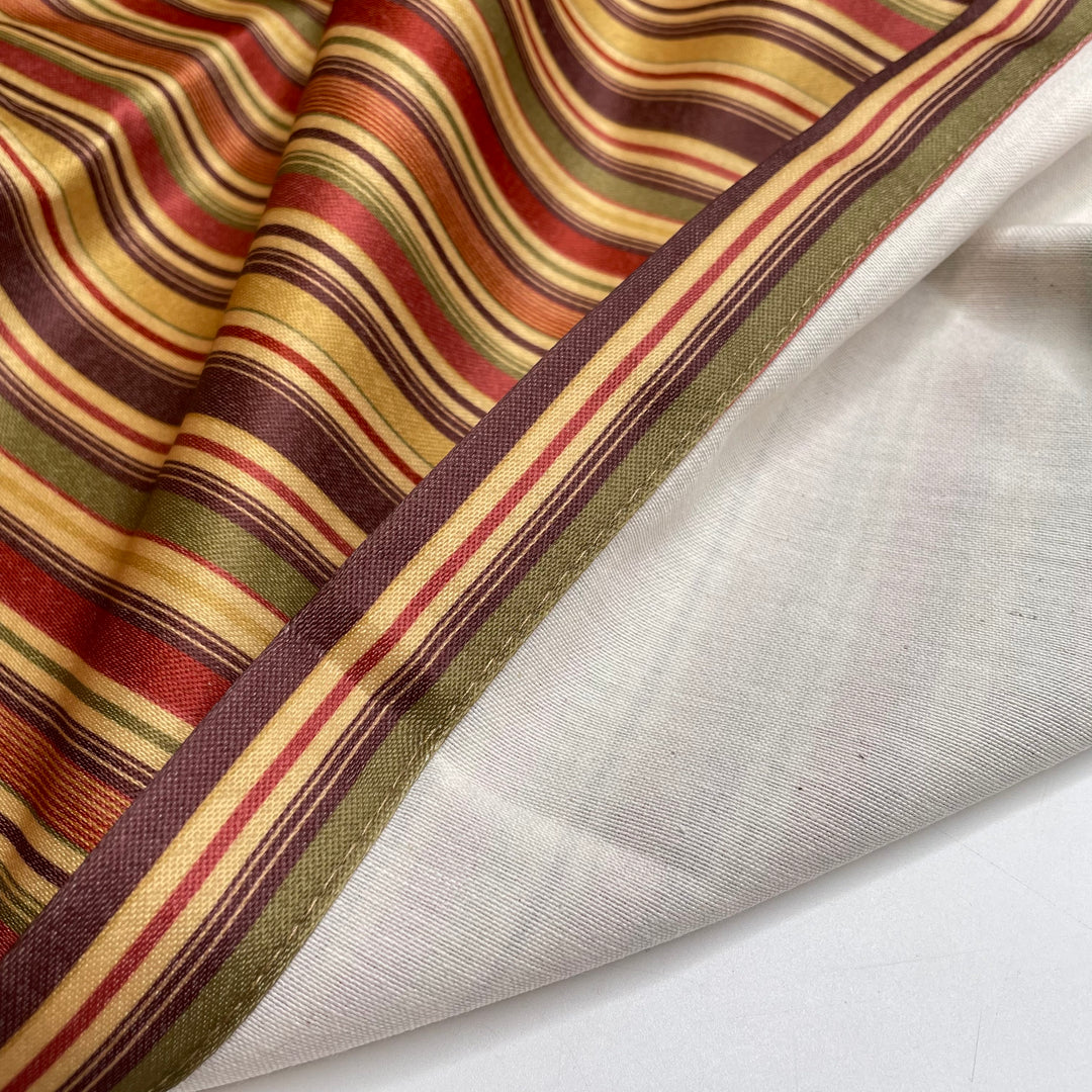 Ice Cream Date - Curtain Synthetic Blend Woven - Yellow Multi Stripes - 1.75M Bundle