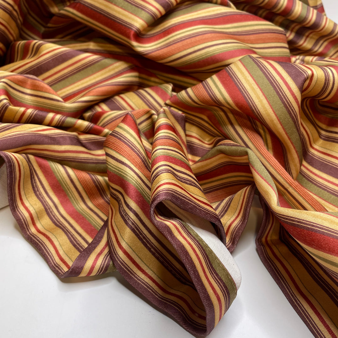 Ice Cream Date - Curtain Synthetic Blend Woven - Yellow Multi Stripes - 1.75M Bundle