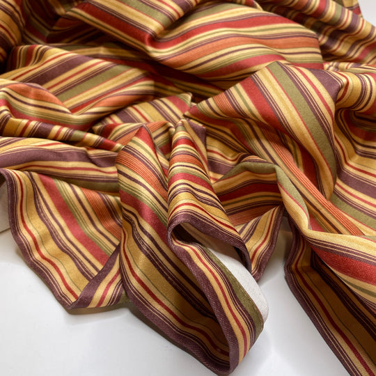 Ice Cream Date - Curtain Synthetic Blend Woven - Yellow Multi Stripes - 1.75M Bundle