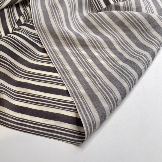 Name The Fabric August3 - Chiffon Poly Woven - Cream/Black Stripes - Bundles